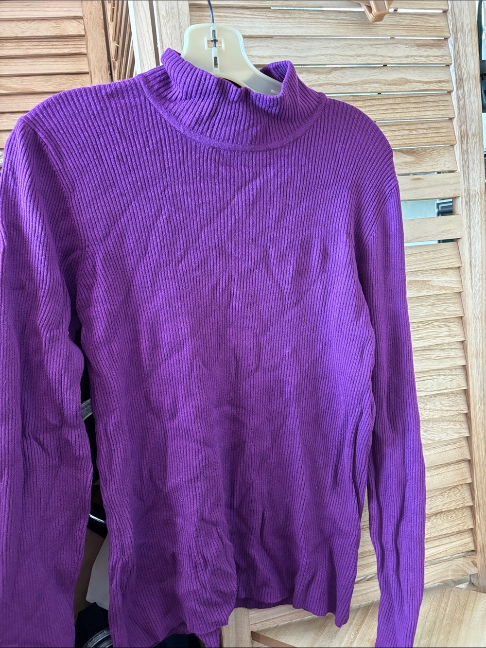 Worthington Purple Ribbed Sweater XL